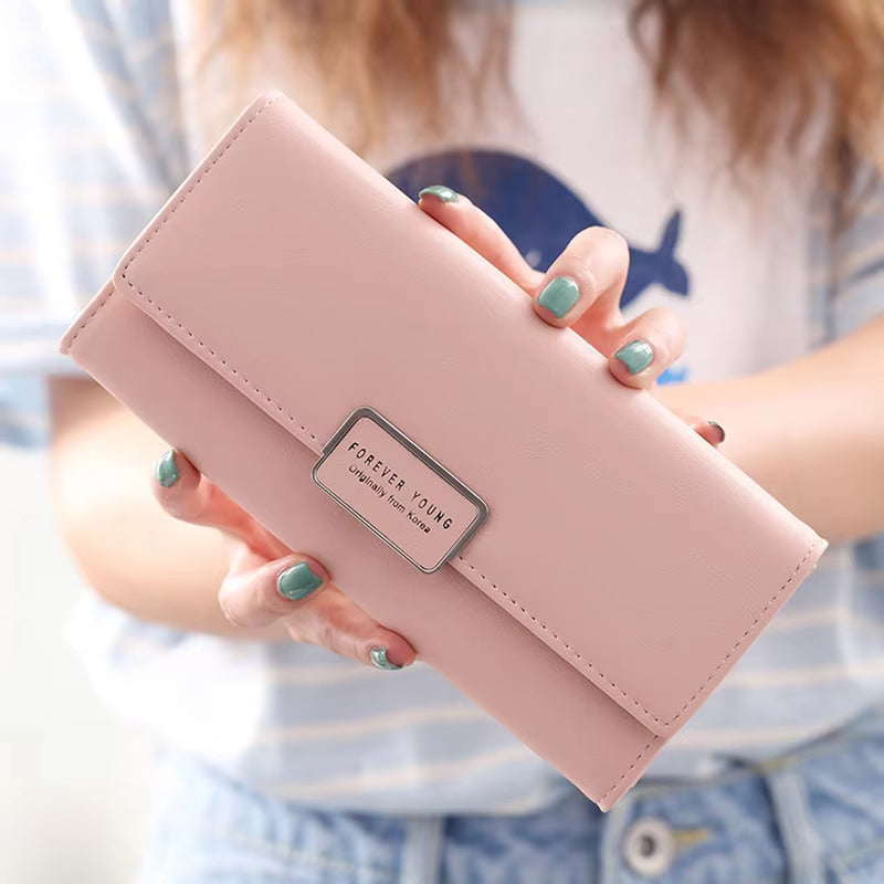 Long Luxury Synthetic Leather Money and Phone Wallet for Women