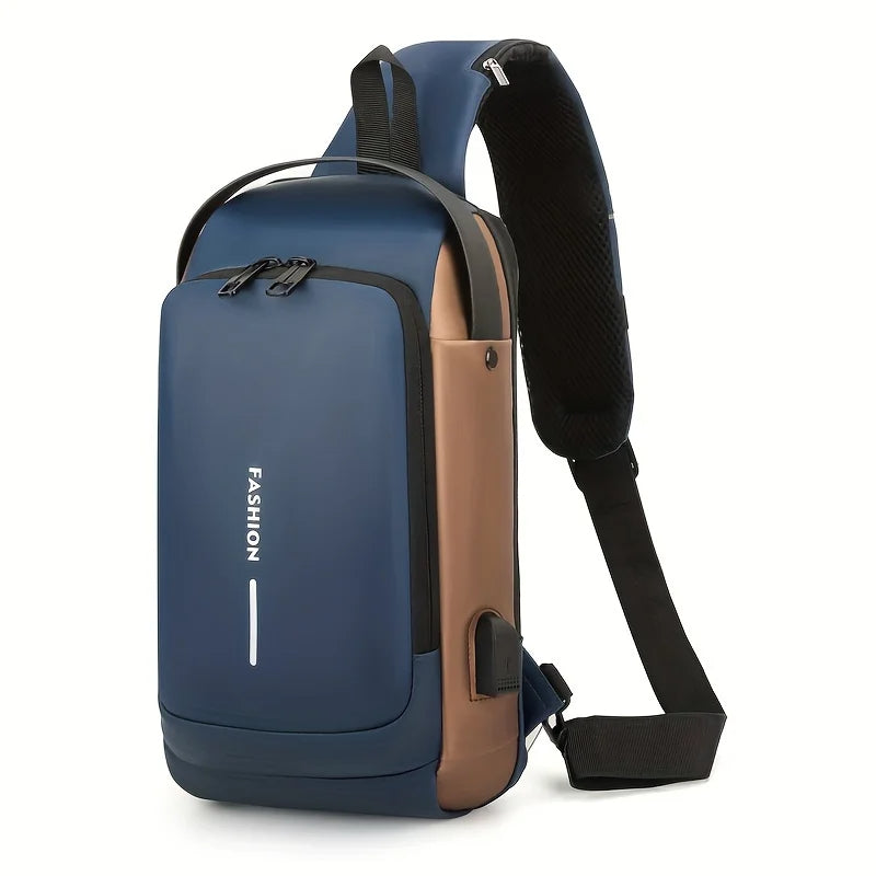 Anti-Theft Crossbody Bag with 3-digit combination lock and mobile charging port