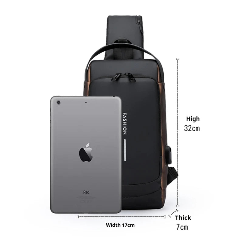 Anti-Theft Crossbody Bag with 3-digit combination lock and mobile charging port