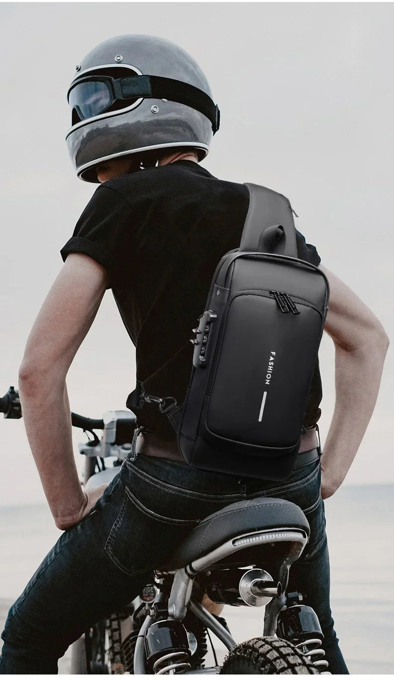 Anti-Theft Crossbody Bag with 3-digit combination lock and mobile charging port