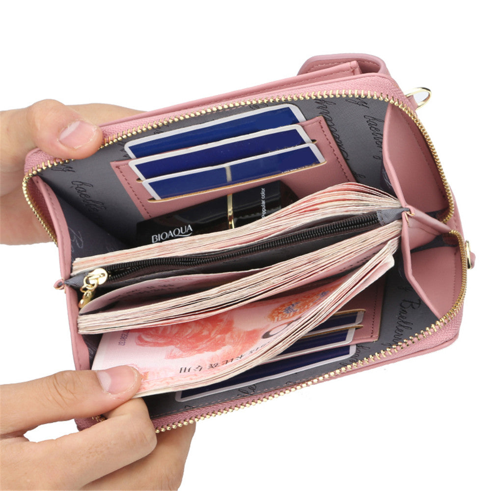 Female Crossbody Shoulder Phone and Money Bag cum Wallet for Women