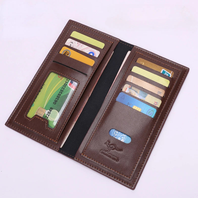 Kangro Brand Vintage PU Leather Long Wallet for Men
