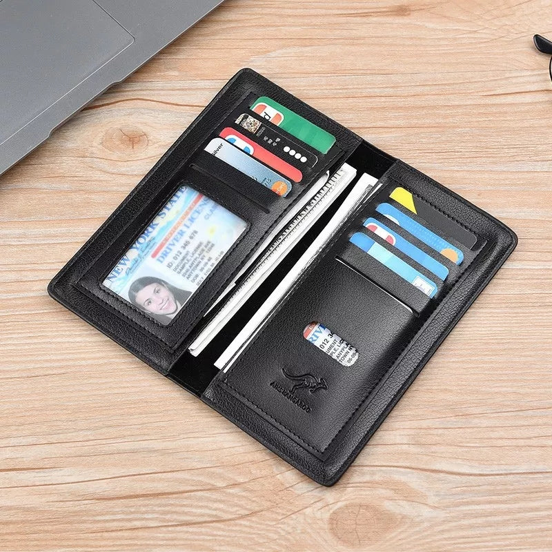 Kangro Fashion Wallet Vintage PU Leather Long Wallet for Men