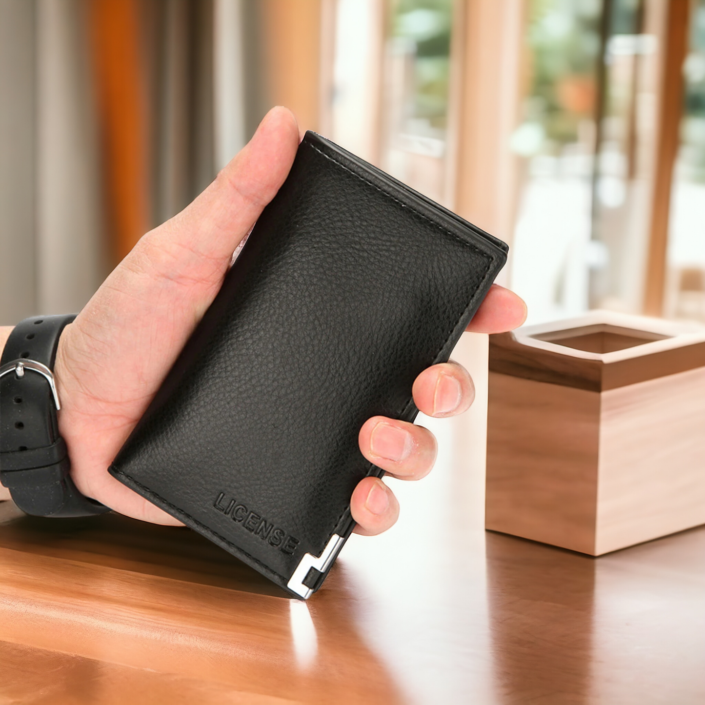 Minimal Slim Half Long Wallet for Men