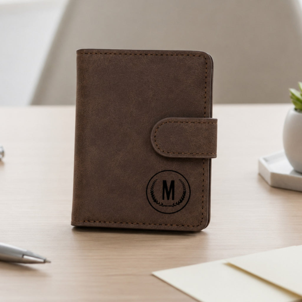 M Brand brown men's wallet