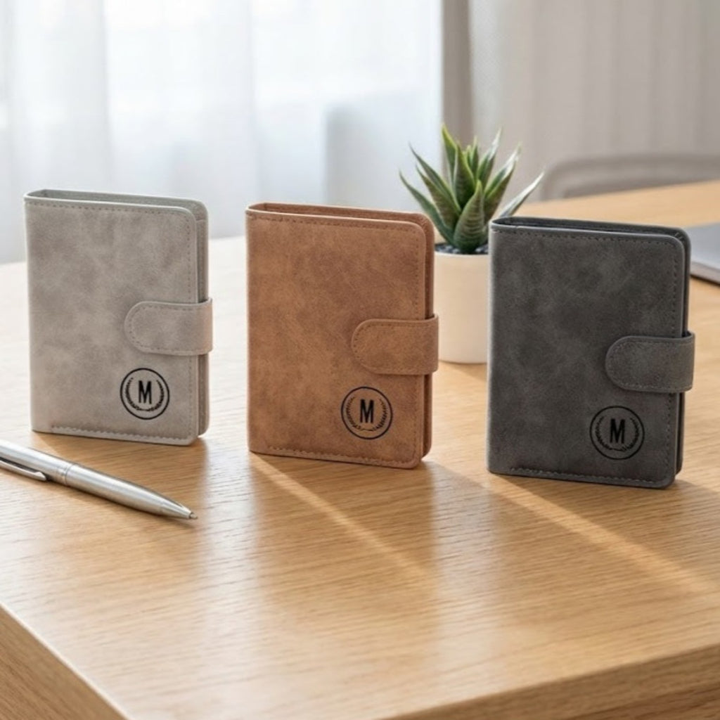 M Brand men's wallets in Black Brown and Grey