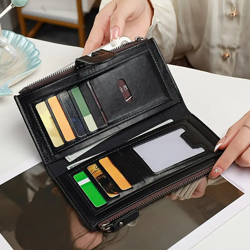 kIngdUshi Versatile Lightweight Long Clutch Wallet for Unisex