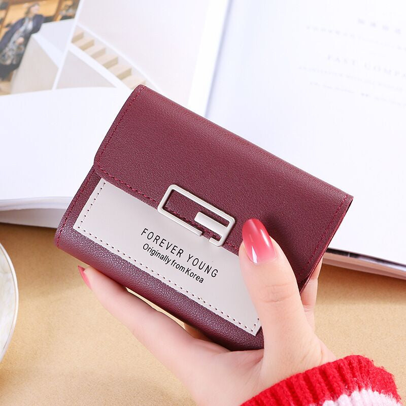 Fashion Short Stylish Mini Tri-fold Casual Wallet for Women