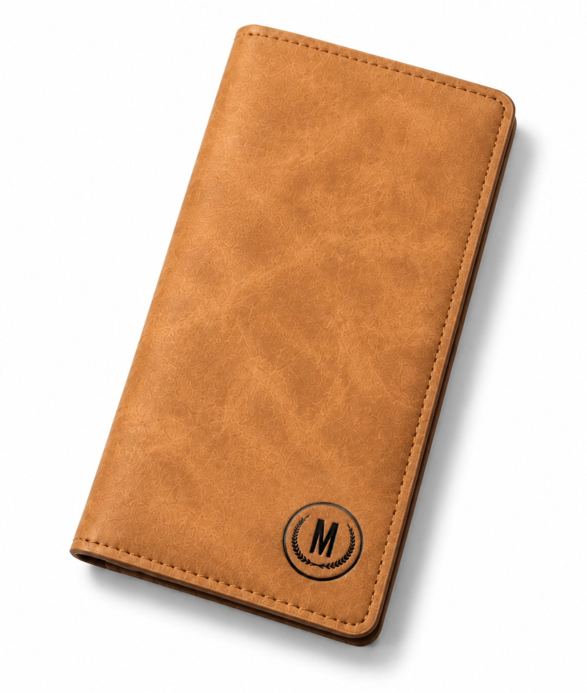 Camel brown men's long wallet for cards and mobile