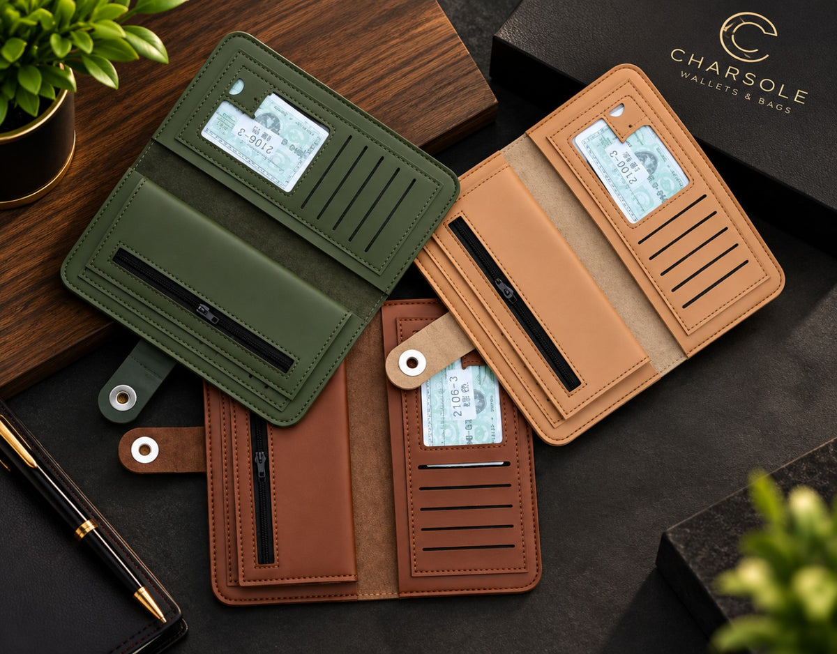 CHARSOLE wallet interior details and compartments