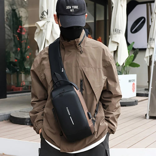 Anti-Theft Crossbody Bag with 3-digit combination lock and mobile charging port