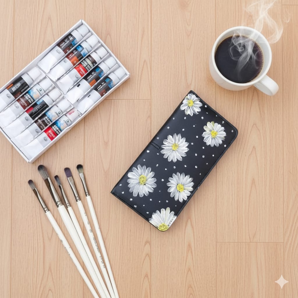 Hand-Painted Customised Slim Long Wallet for Women