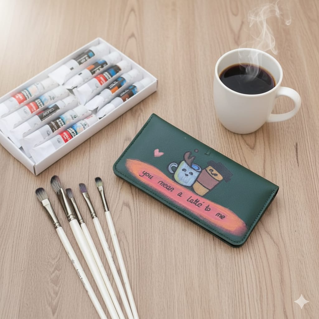 Hand-Painted Customised Slim Long Wallet for Women