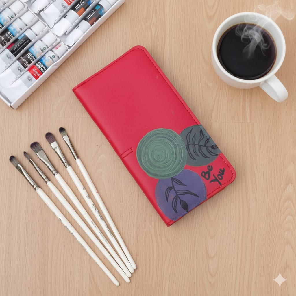 Hand-Painted Customised Slim Long Wallet for Women