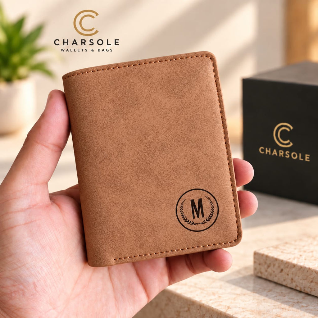 Premium Leather Bifold Wallet for Men | M Design Vertical