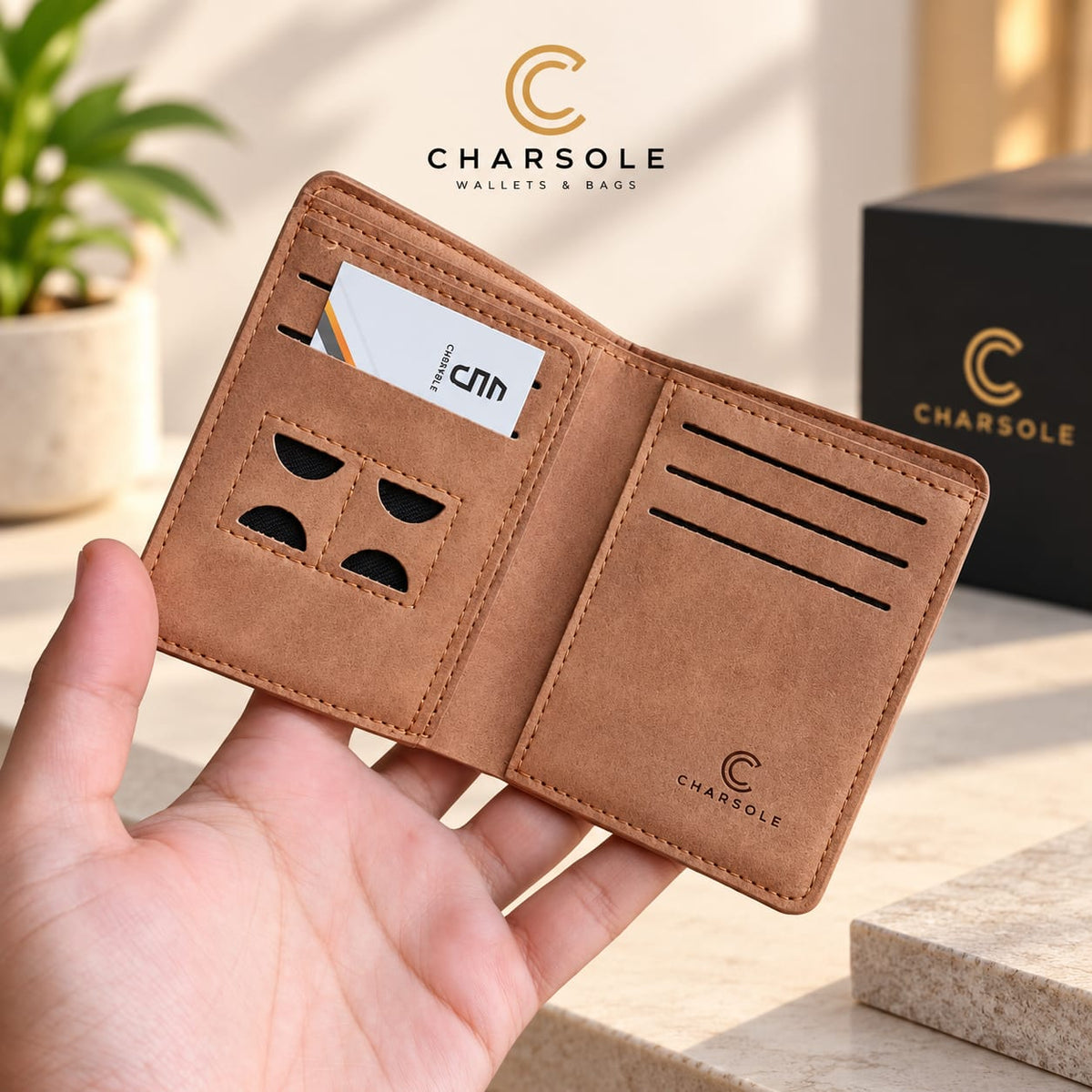 Premium Leather Bifold Wallet for Men | M Design Vertical