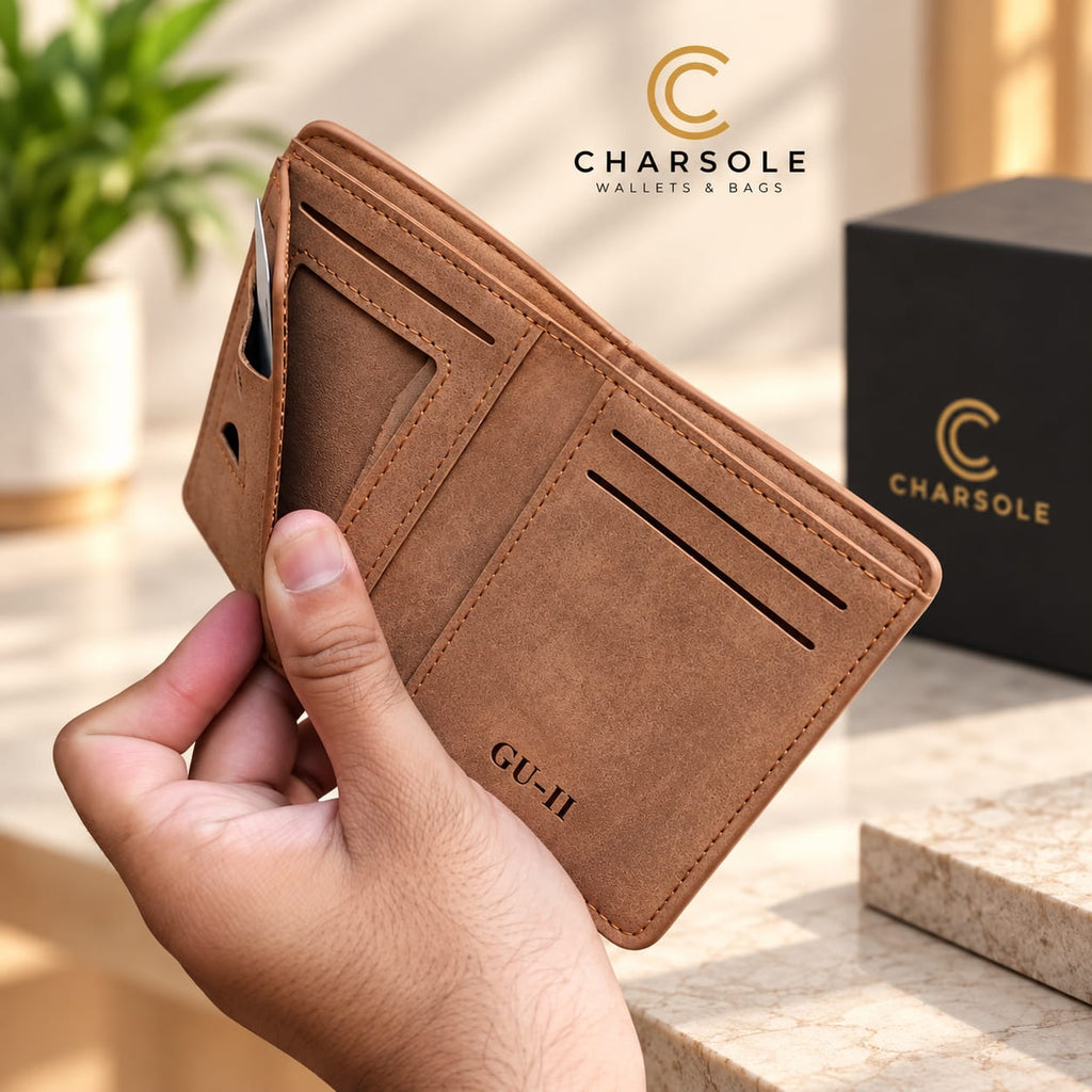 Premium Leather Bifold Wallet for Men | M Design Vertical