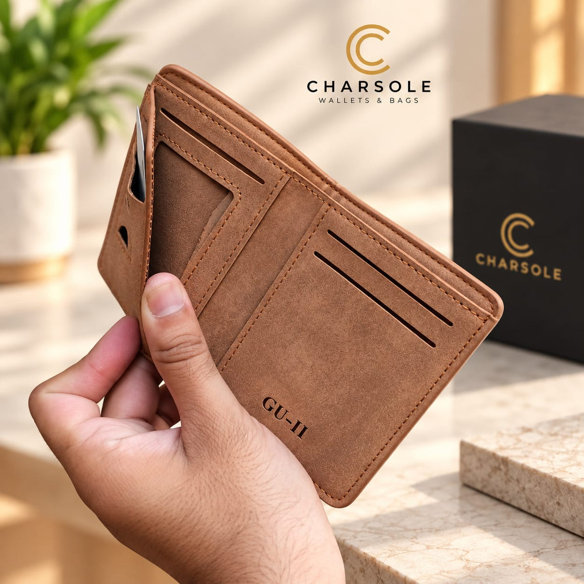 Premium Leather Bifold Wallet for Men | M Design Vertical