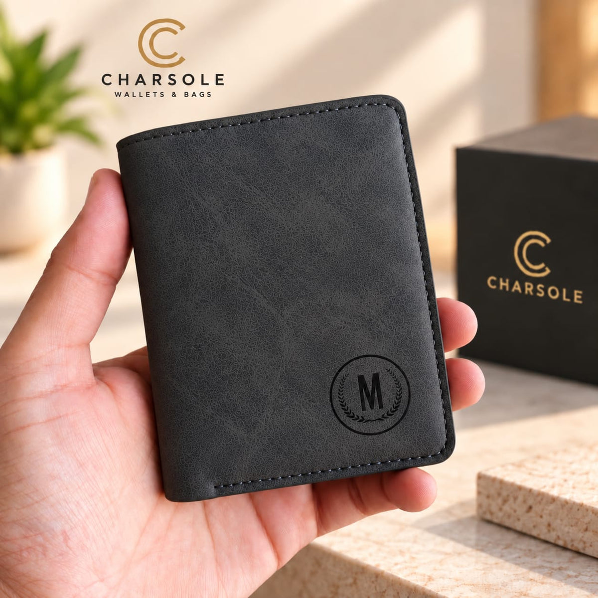 Premium Leather Bifold Wallet for Men | M Design Vertical