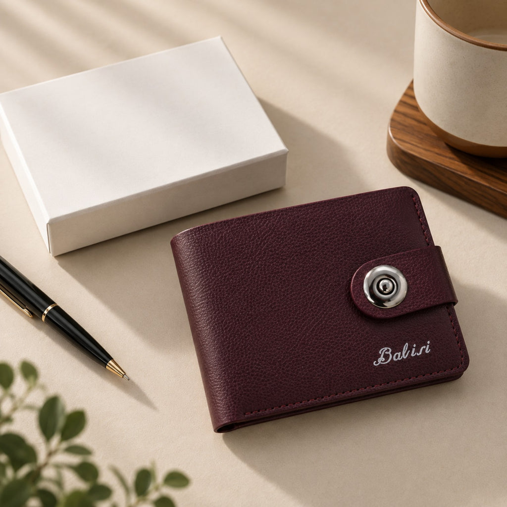 Premium men's wallet burgundy