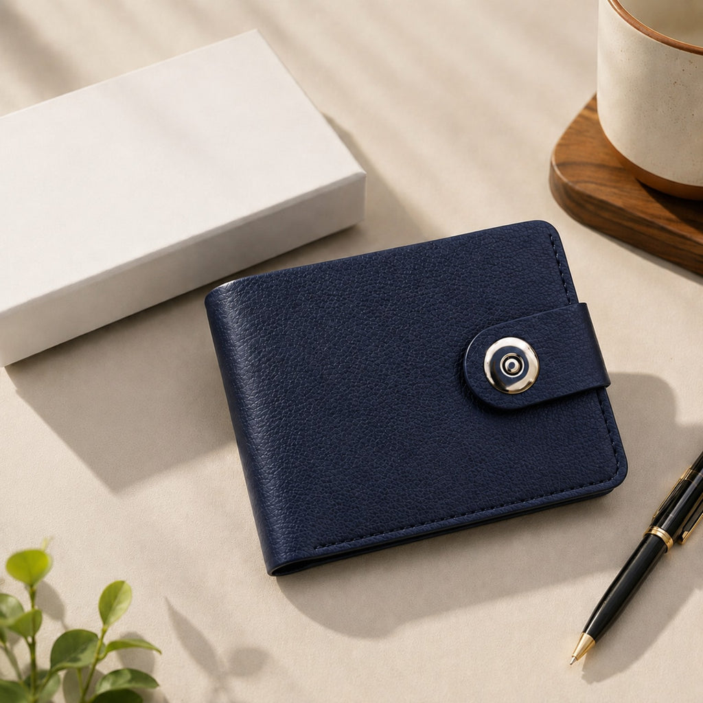 Premium men's wallet navy blue