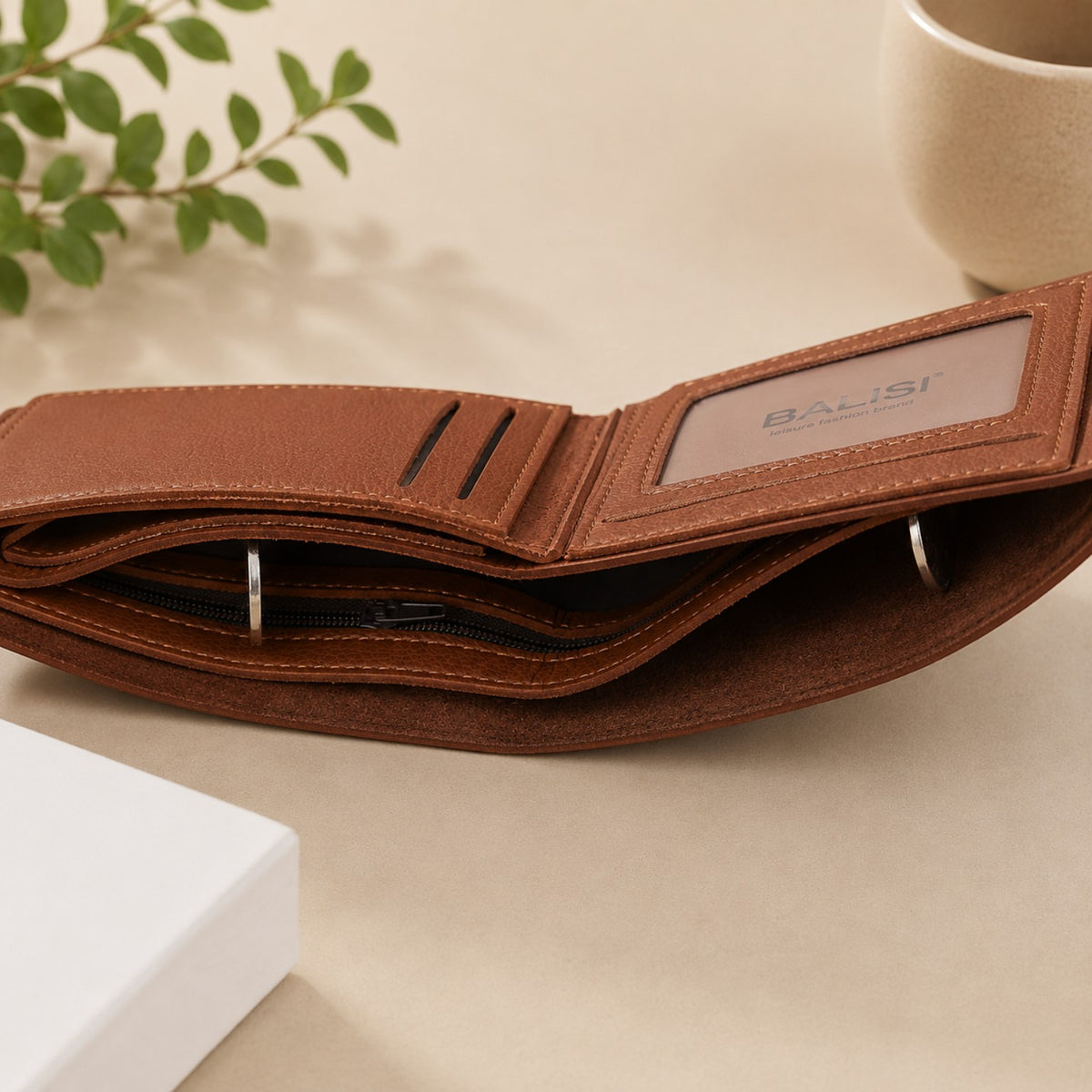 Men's wallet detailed open view