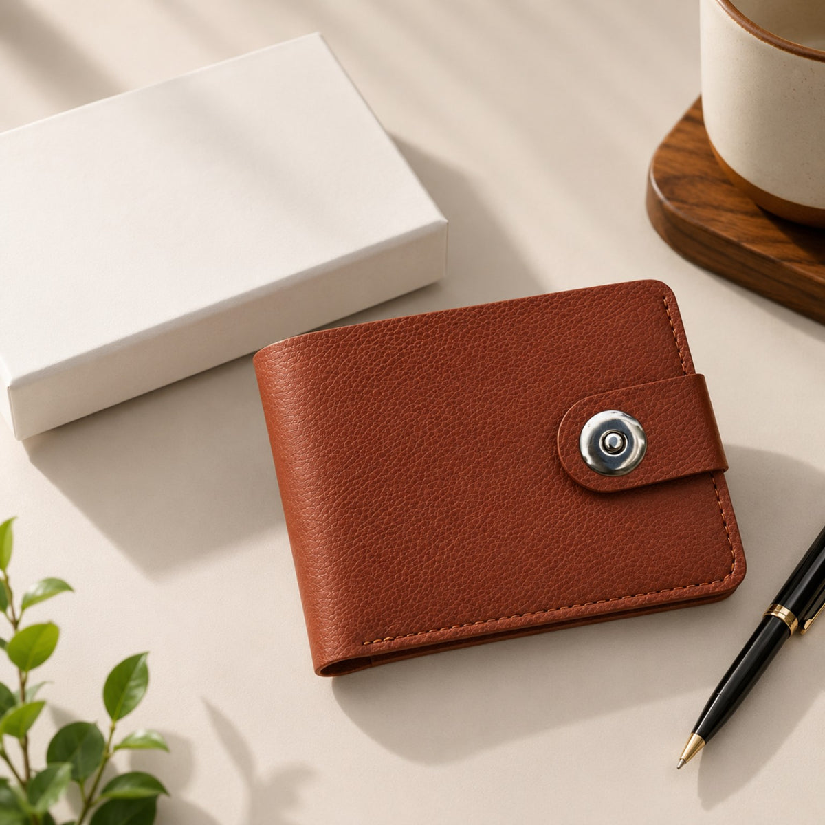 Premium men's wallet tan
