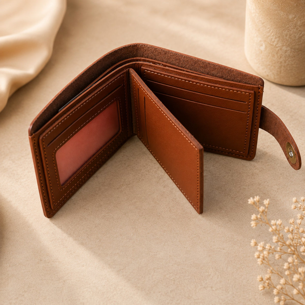 Men's wallet zipper compartment
