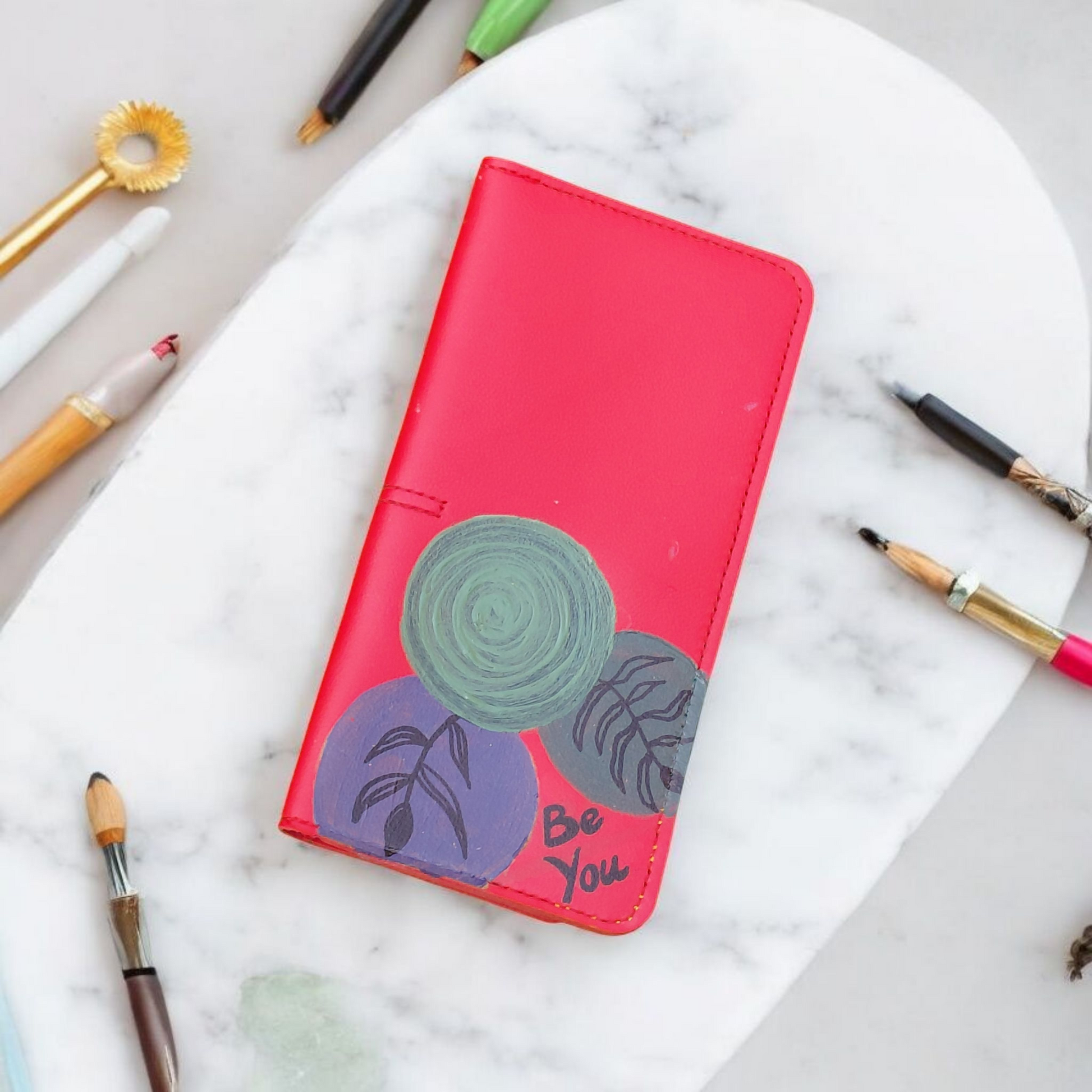 Hand-Painted Customised Slim Long Wallet for Women