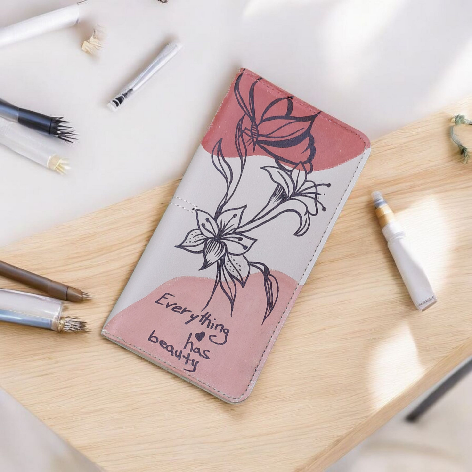 Hand-Painted Customised Slim Long Wallet for Women