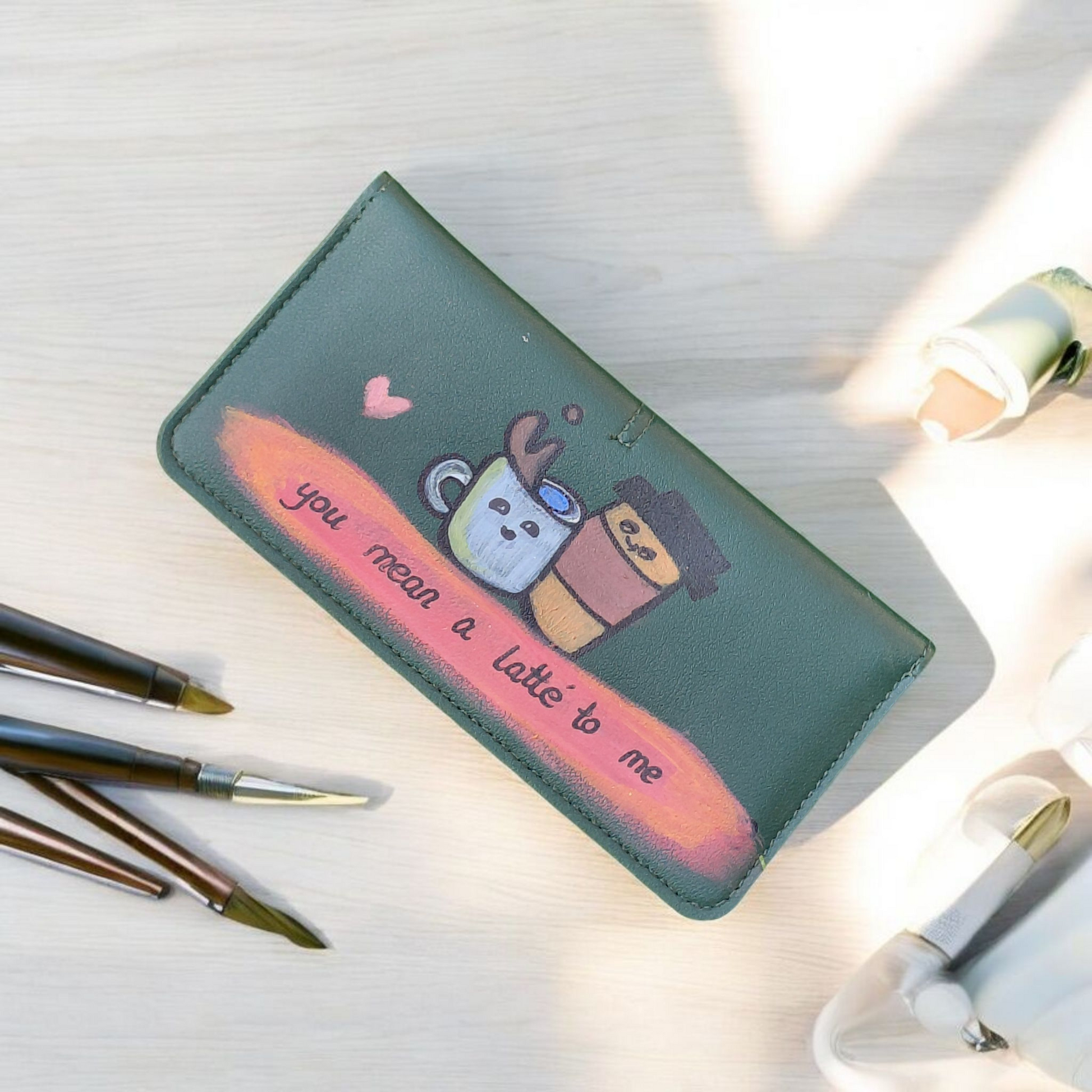 Hand-Painted Customised Slim Long Wallet for Women