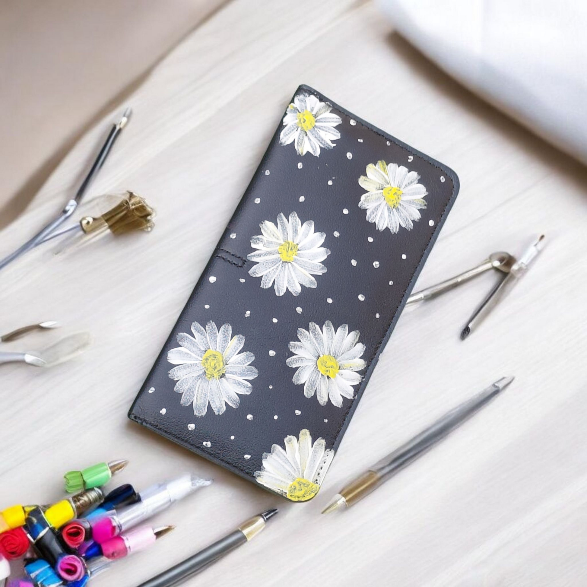 Hand-Painted Customised Slim Long Wallet for Women