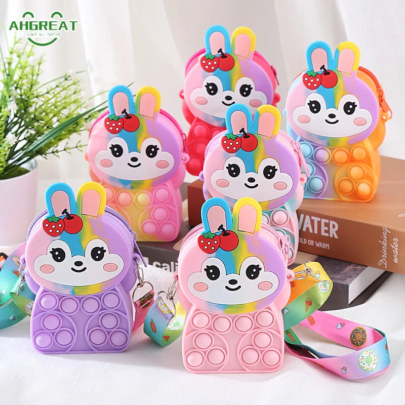 Kids Silicone Pop It Fidget Purse with Strap – SP230