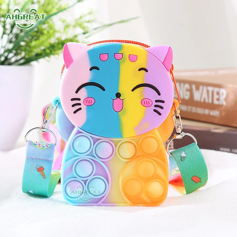 Kids Silicone Pop It Fidget Purse with Strap – SP230