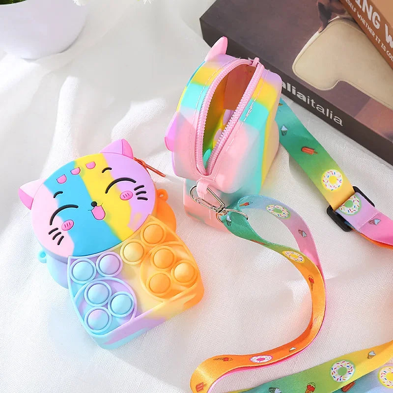 Kids Silicone Pop It Fidget Purse with Strap – SP230
