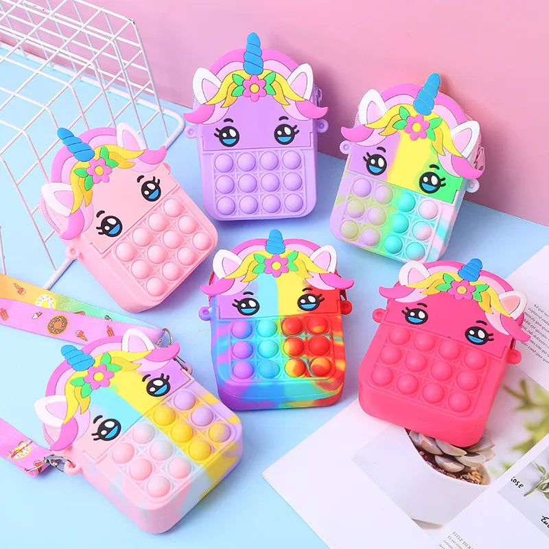 Kids Silicone Pop It Fidget Purse with Strap – SP230