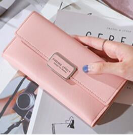 Forever Buckle Polyurethane Leather Long Wallet for Women