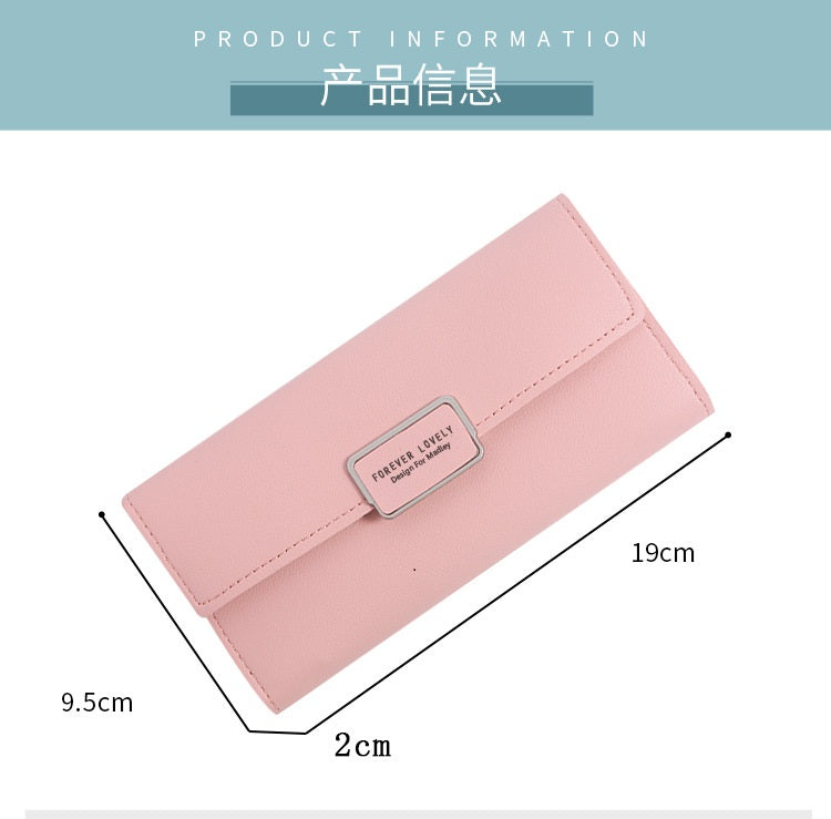 Forever Buckle Polyurethane Leather Long Wallet for Women