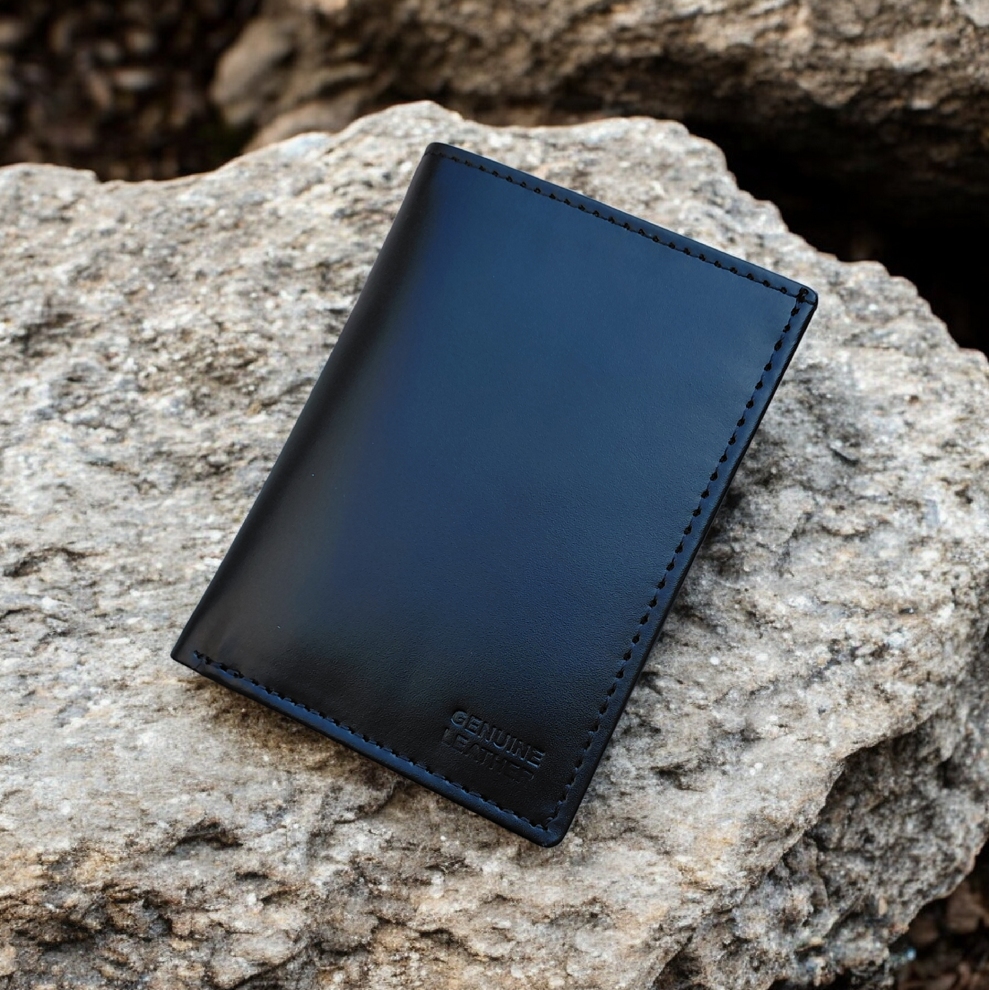 Slim Short Verticle Genuine Cow Leather Wallet for Men