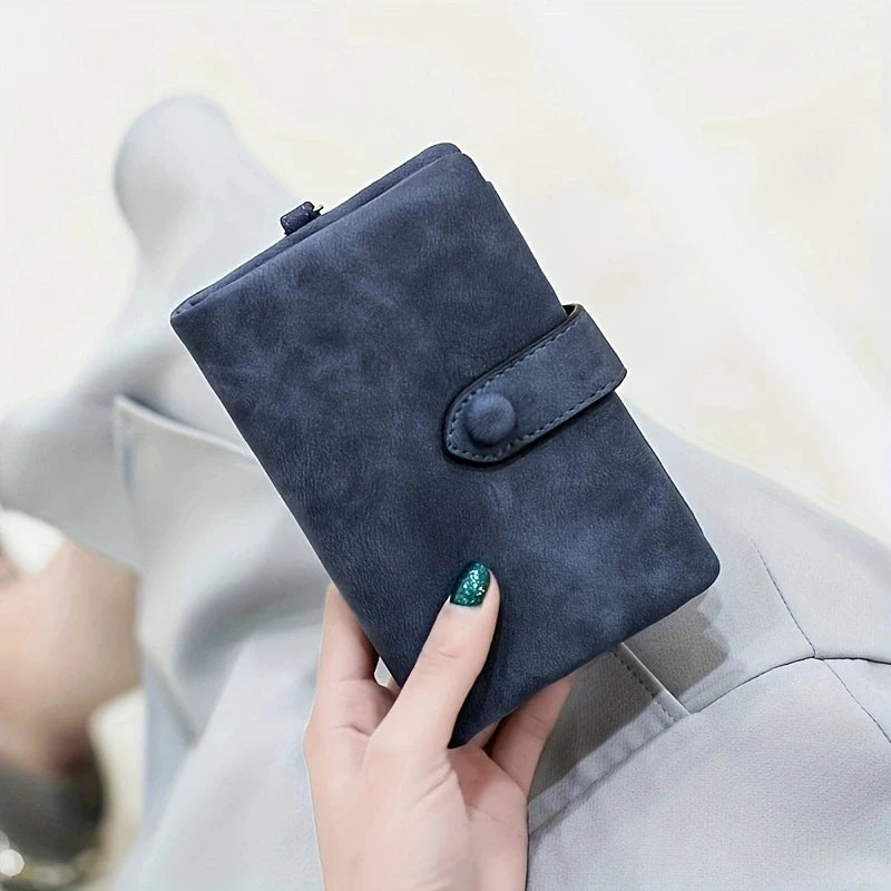 Medium Short Soft Leather Tri-fold Wallet for Women - AFT250