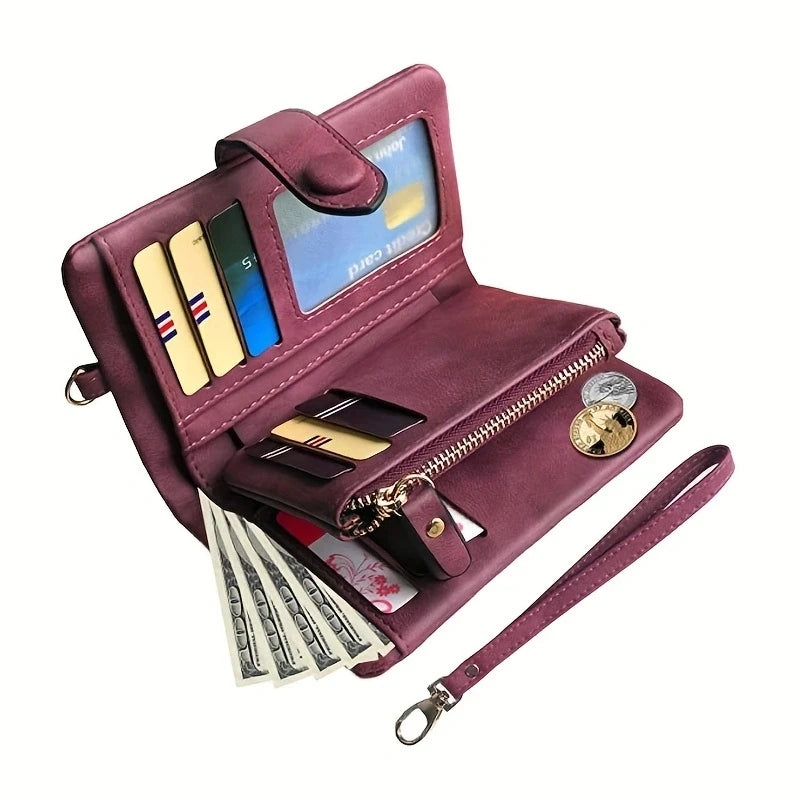 Medium Short Soft Leather Tri-fold Wallet for Women - AFT250