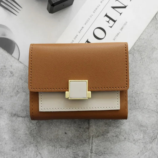 Square Buckle Small Women's Trifold Wallet cum Multi Cardholder