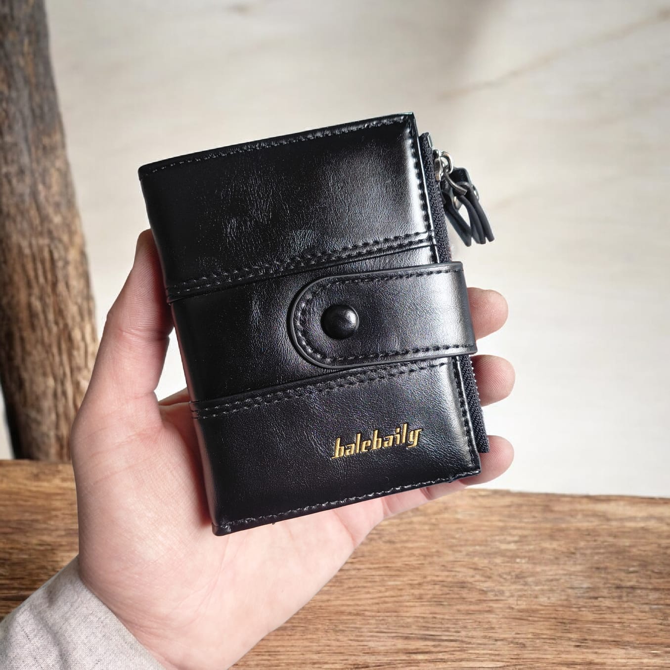 Double Zipper Short Balebaily Wallet for Men