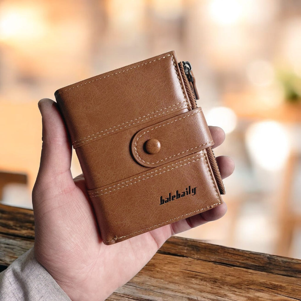 Double Zipper Short Balebaily Wallet for Men